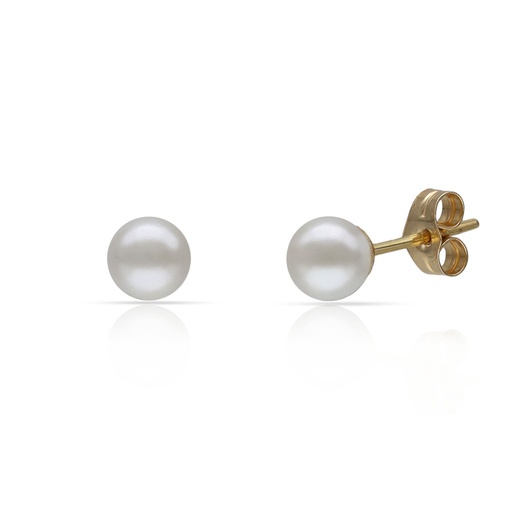 [P108] PENDIENTES ORO 18KL PERLAS SHELL 5MM