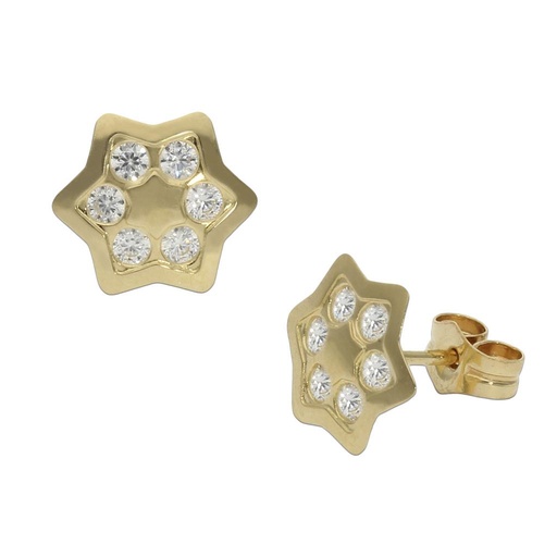 [P1105] PENDIENTES ORO 18KL CIRCONITAS