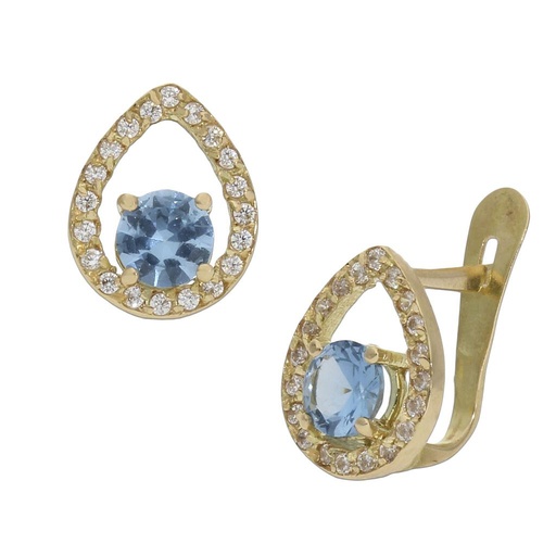 [P1297] PENDIENTES ORO 18KL PIEDRAS AZUL