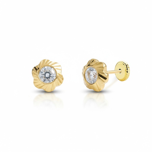 [P1305/2] PENDIENTES ORO 18KL FLOR - 7MM