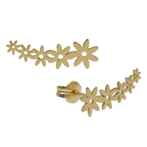 [P1338] PENDIENTES ORO 18KL TREPADORES MARGARITAS