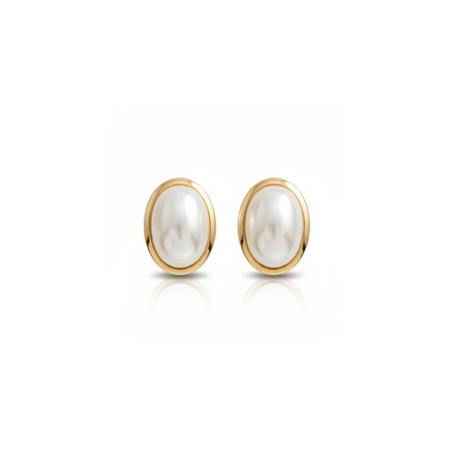 [P1351] PENDIENTES ORO 18KL PERLA - 7x9MM