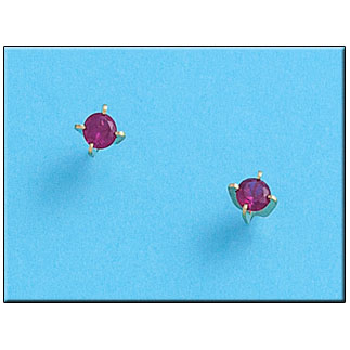 [P140] PENDIENTES ORO 18KL CRISOPAL ROJO 4X4