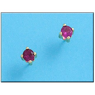 [P141] PENDIENTES ORO 18KL CRISOPAL ROJO 5X5