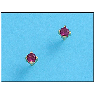 [P142] PENDIENTES ORO 18KL CRISOPAL ROJO 4X4