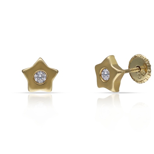 [P1558] PENDIENTES ORO 18KL ESTRELLA