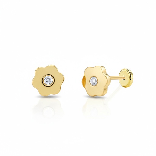 [P1559] PENDIENTES ORO 18KL FLOR