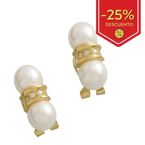 [P1616] PENDIENTES EN ORO DE 18KL CON PERLAS