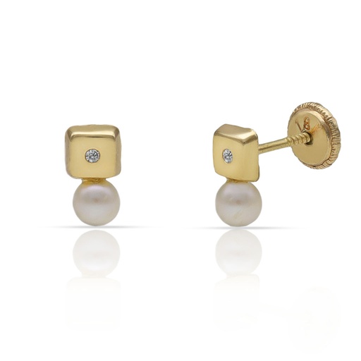 [P172] PENDIENTES ORO 18KL CUADRADO