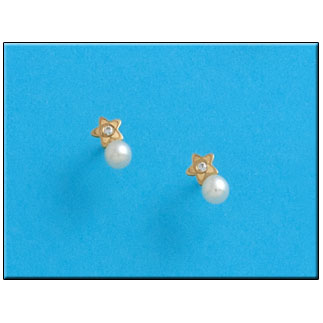 [P174] PENDIENTES ORO 18KL ESTRELLAS