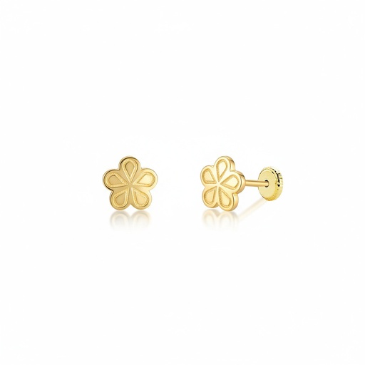 [P184] PENDIENTES ORO 18KL FLOR