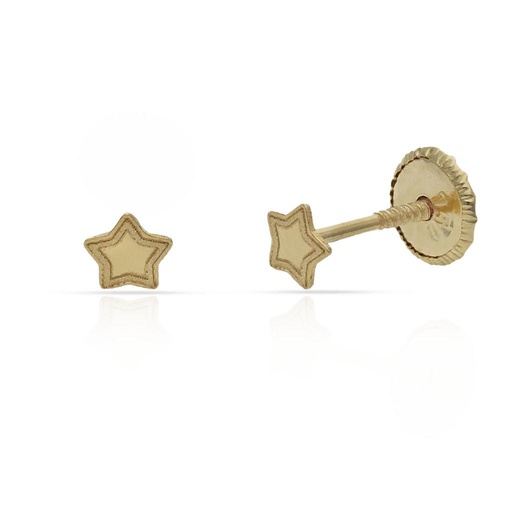 [P185] PENDIENTES ORO 18KL ESTRELLAS