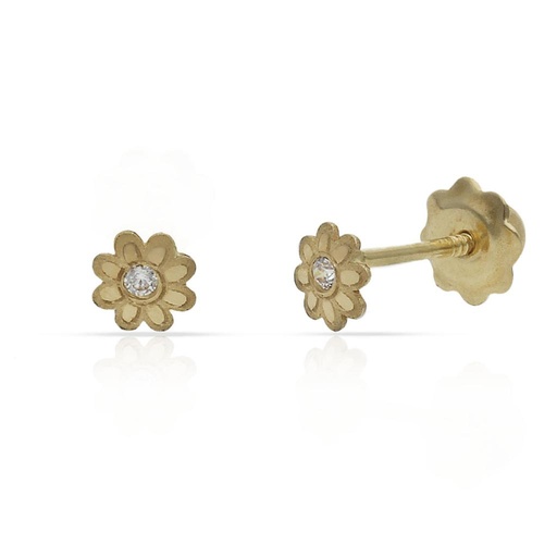 [P192] PENDIENTES ORO 18KL MARGARITAS