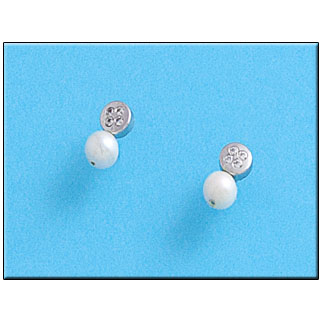 [P195] PENDIENTES ORO BLANCO 18KL CIRCULOS
