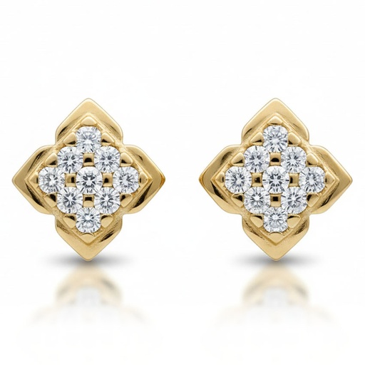 [P2094] PENDIENTES ORO 18KL CIRCONITAS