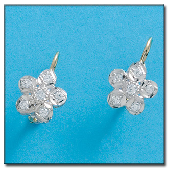 [P2124] PENDIENTES ORO 18KL FLOR