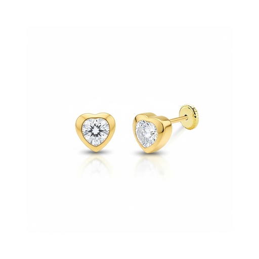 [P221] PENDIENTES ORO 18KL CORAZON