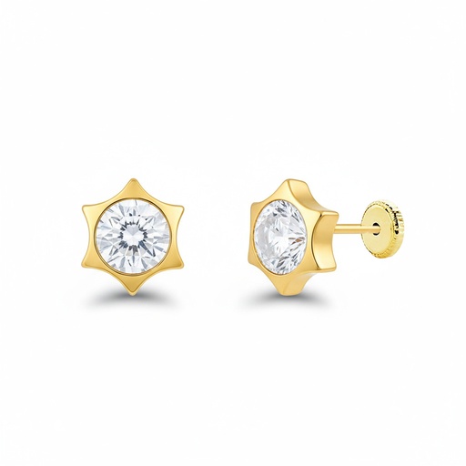 [P234] PENDIENTES ORO 18KL ESTRELLAS