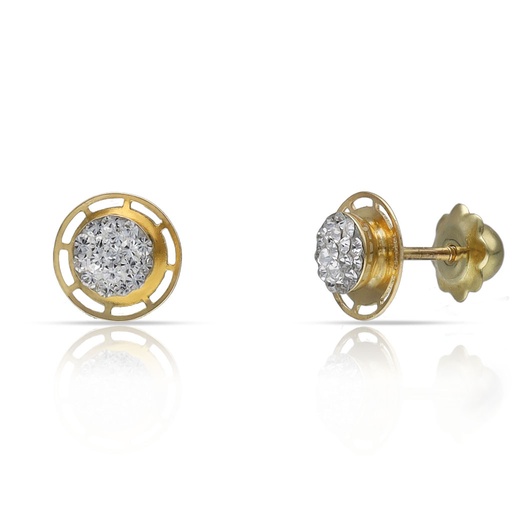 [P242] PENDIENTES ORO 18KL CIRCONITAS