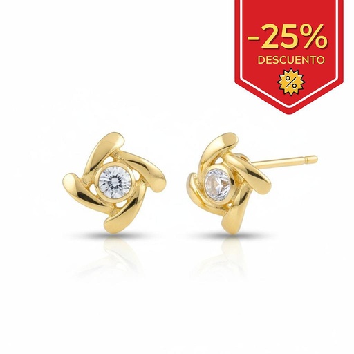[P25] PENDIENTES EN ORO DE 18KL CIRCONITAS