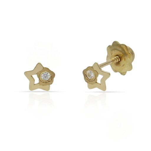 [P251] PENDIENTES ORO 18KL ESTRELLAS