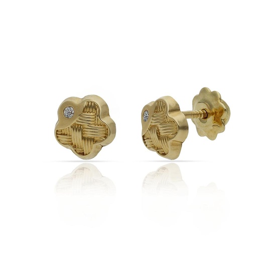 [P253] PENDIENTES ORO 18KL FLOR