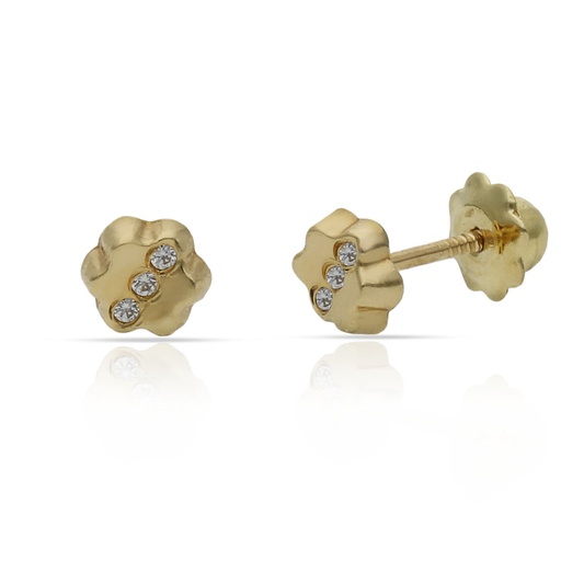 [P255] PENDIENTES ORO 18KL FLOR