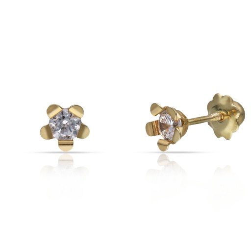 [P268] PENDIENTES ORO 18KL FLOR