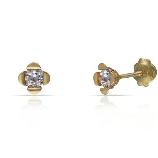 [P273] PENDIENTES ORO 18KL FLOR