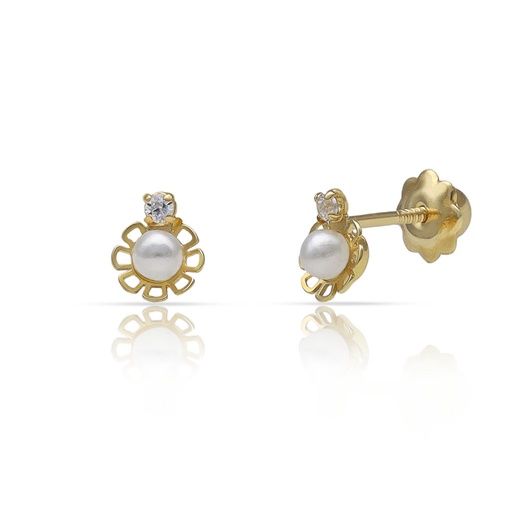 [P276] PENDIENTES ORO 18KL PERLAS