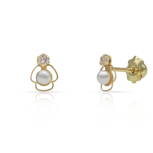 [P277] PENDIENTES ORO 18KL PERLAS