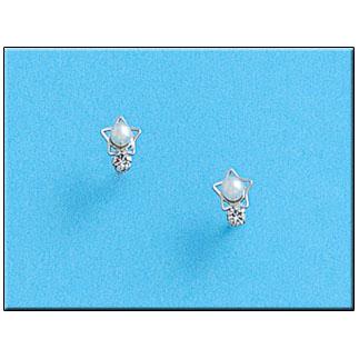 [P292] PENDIENTES ORO BLANCO 18KL PERLAS