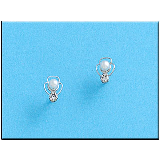[P294] PENDIENTES ORO BLANCO 18KL PERLAS