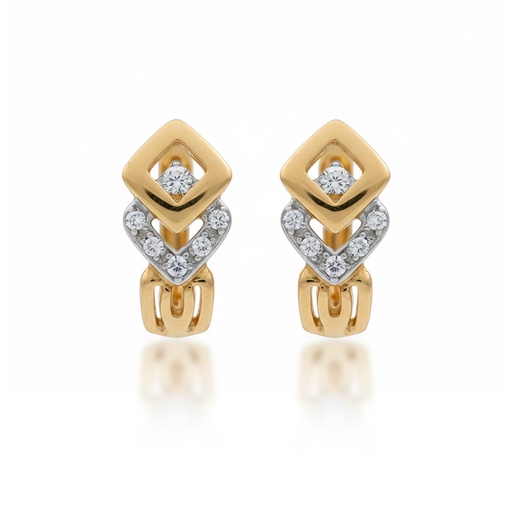 [P3082] PENDIENTES ORO 18KL CIRCONITAS
