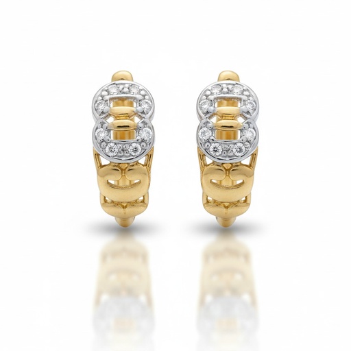 [P3086] PENDIENTES ORO 18KL CIRCONITAS