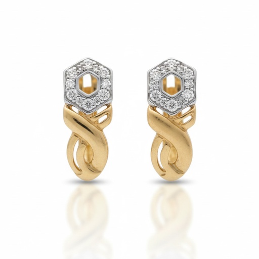 [P3090] PENDIENTES ORO 18KL CIRCONITAS