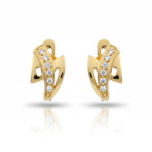 [P3126] PENDIENTES ORO 18KL CIRCONITAS