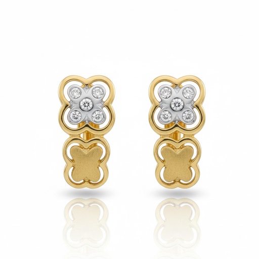 [P3133] PENDIENTES ORO 18KL CIRCONITAS