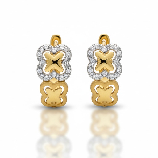 [P3142] PENDIENTES ORO 18KL CIRCONITAS