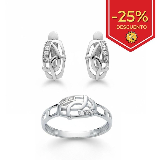 [P3157] PENDIENTES ORO BLANCO 18KL CIRCONITAS