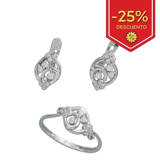 [P3160] PENDIENTES ORO BLANCO 18KL