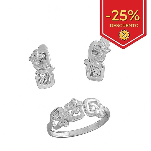 [P3165] PENDIENTES ORO BLANCO 18KL