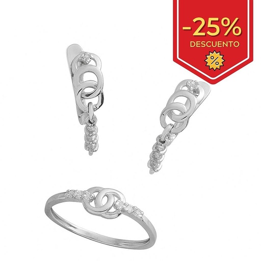 [P3167] PENDIENTES ORO BLANCO 18KL