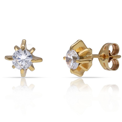 [P321] PENDIENTES ORO 18KL CIRCONITAS
