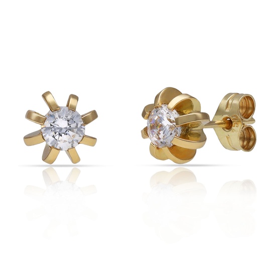 [P323] PENDIENTES ORO 18KL CIRCONITAS