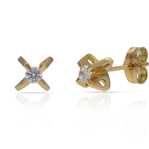 [P327] PENDIENTES ORO 18KL CIRCONITAS