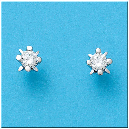 [P342] PENDIENTES ORO BLANCO 18KL CIRCONITAS