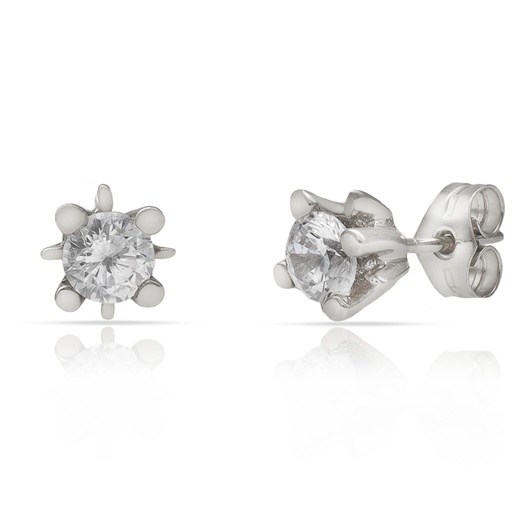 [P343] PENDIENTES ORO BLANCO 18KL CIRCONITAS