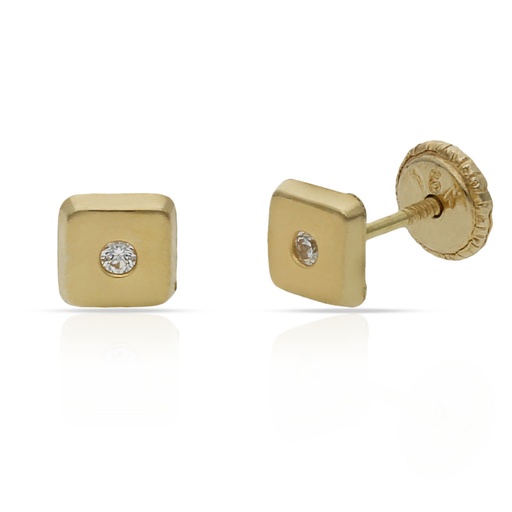 [P368] PENDIENTES ORO 18KL CUADRADOS
