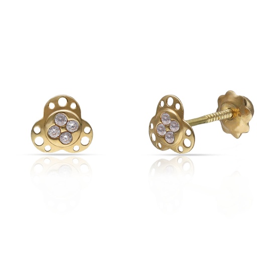 [P372] PENDIENTES ORO 18KL FLOR